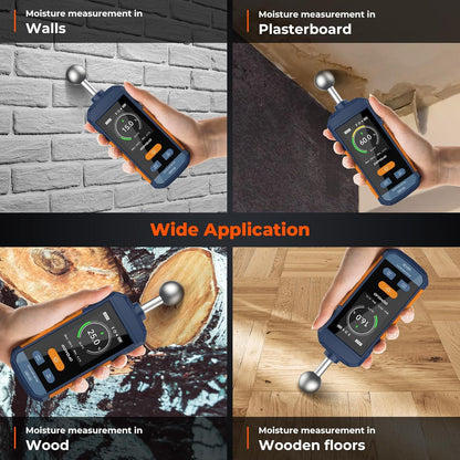 Pinless Wood Moisture Meter for Walls & Drywall | Digital Moisture Detector, Concrete Moisture Meter & Firewood Reader | GS130 USB-C Rechargeable Humidity Tester