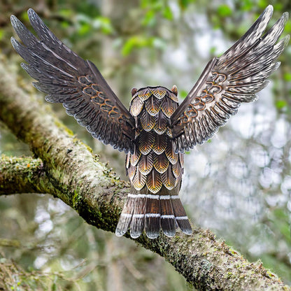 Natelf Garden Owl Sculptures & Statues, Standing Metal Bird Yard Art Sculpture for Patio Backyard Pond Outdoor Decorations