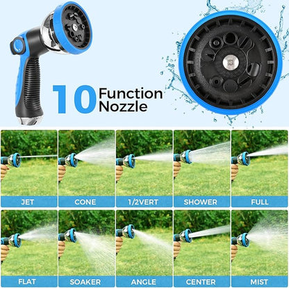 Retractable Garden Hose Reel, 1/2" x 131FT Heavy Duty Automatic Retractable Hose Reel Wall Mount, with 10- Function Sprayer Nozzle, Any Length Lock/Auto Rewind/180°Swivel