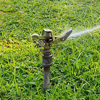 1/2 Inch Brass Impact Sprinkler with Nozzles Adjustable 0-360 Degree Coverage Pattern Heavy Duty Lawn Sprinkler Head for Yard Lawn Grass Patio Garden Irrigation (1Pcs)