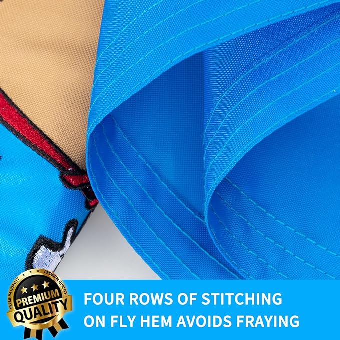 XIFAN Premium Oklahoma State Flag 3x5 ft Outdoor, Double Sided Embroidered Image, Heavy Duty 210D Nylon OK Flags, the Strongest Longest Lasting for Outside with Sewn Stripes/Brass Grommets