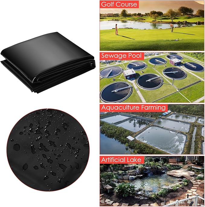 20x25 ft Pond Liner, 20 Mil Thickness, Pliable & Durable LLDEP Material, Easy Cutting & UV Resistant, for Fish or Koi, Features, Waterfall Base, Fountains and Water Gardens