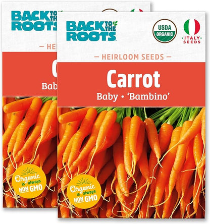 Back to The Roots 100% Organic Heirloom Seeds - Carrot 'Daucus carota' Value Pack (840mg Total)