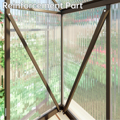 CQZY 8x14 FT Greenhouse for Outdoors,Walk-in Greenhouse for Outdoors,Dark Gray