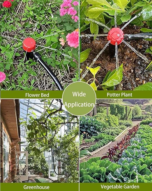 35Pcs Push-to-Fit Drip Irrigation Emitters for 1/4" Irrigation Tubing,360 Degree Adjustable Water Flow Emitters Irrigation Drippers for Garden Watering System