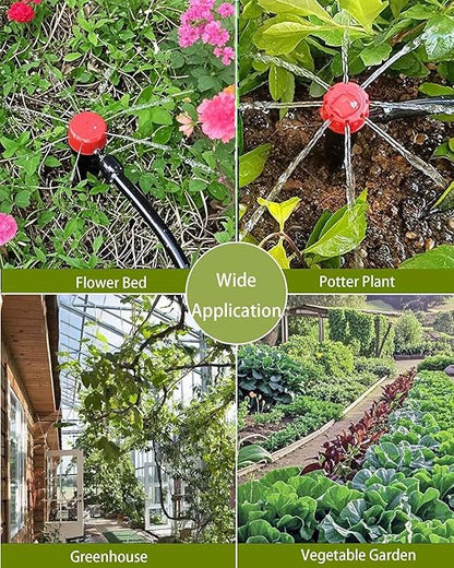 35Pcs Push-to-Fit Drip Irrigation Emitters for 1/4" Irrigation Tubing,360 Degree Adjustable Water Flow Emitters Irrigation Drippers for Garden Watering System