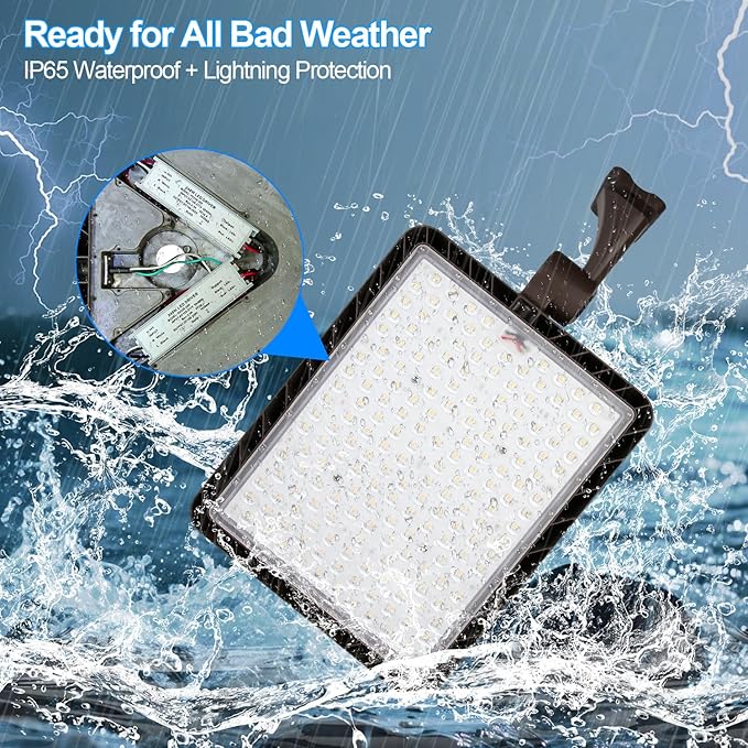 ledmo 480W LED Parking Lot Light,5000K 72000LM Super Bright Dusk to Dawn Outdoor Commercial Street Light IP65 Exterior Security Large Area Flood Lighting with 180°Adjustable Bracket