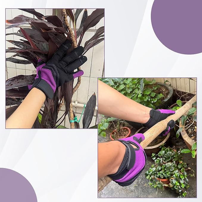 Safety Work Gloves,Multipurpose Working Gloves for Men,Multifunctional Synthetic Leather Spandex Mechanic Gloves,Gardening Glove Gifts for Men,Tounchscreen (Purple, Extra Large), 24096001-8