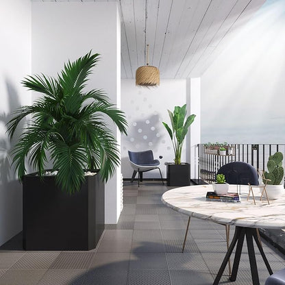 Steel Planter Box-20"x20"x20"-Large Square Planter Box-Outdoor Indoor-Cube Steel Planter Heavy Duty Black Metal Planter Flower Pot Commercial Residential for Home Garden Porch Hotel Patio