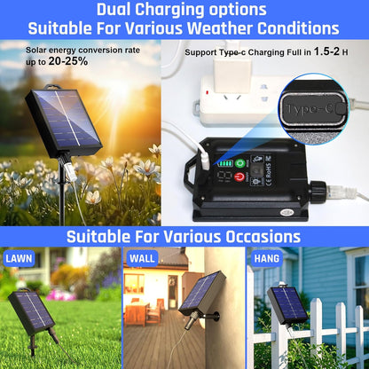 New Upgraded Solar Rope Lights Outdoor Waterproof 19 Modes 300 LED 105ft Solar String Lights with Remote Timing Dimmable Tube Light for Outside Pool Tree Patio Yard Christmas Decoration (300LED-Blue)