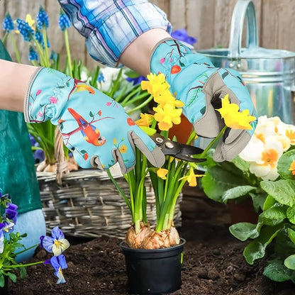 Leather-Gardening-Gloves for Women,Thorn-Proof Work-Gloves for Weeding,Digging,Planting,Pruning Yard garden Gloves