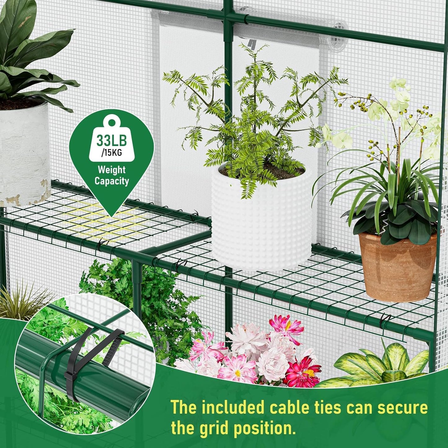SPECILITE 56×56×78Inch Walk-in Greenhouse, Heavy Duty Small Plant House with Thicken PE Cover and Steel Frame, for Garden, Outdoors, Indoors, White