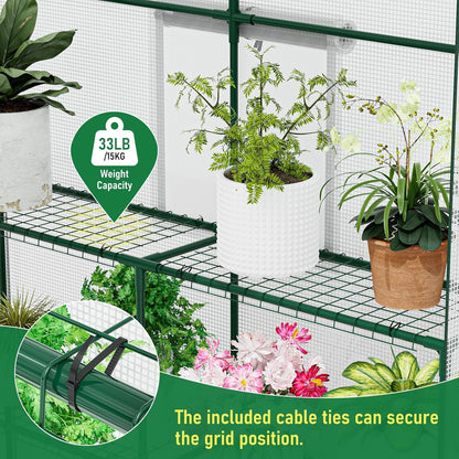 SPECILITE 56×56×78Inch Walk-in Greenhouse, Heavy Duty Small Plant House with Thicken PE Cover and Steel Frame, for Garden, Outdoors, Indoors, White