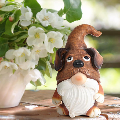 Puppy Gnome Decorations Outdoor Garden Dog Gnome Statue for Garden Decor, Front Porch Decor, Lawn, Patio Decor, Puppy Knome Nomes Gifts for Mom Grandma & Women