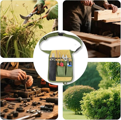 Heavy-Duty Tool Belt Pouch with Belt Clip - Adjustable Work Apron for Electricians, Carpenters, Technicians, Construction & Gardening - Durable Utility Organizer for Men & Women, Compact & Lightweight