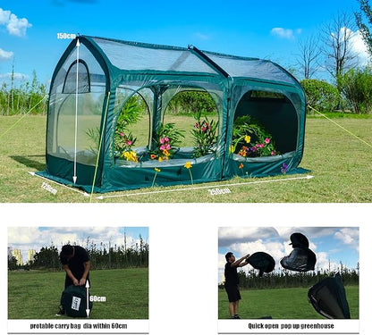 porayhut Pop Up Greenhouse Cover Flower House Mini Gardening Plant Flower Sunshine Room Room,Backyard PVC Greenhouse Cover for Cold Frost Protector Gardening Plants (Tunnel Grennhouse)