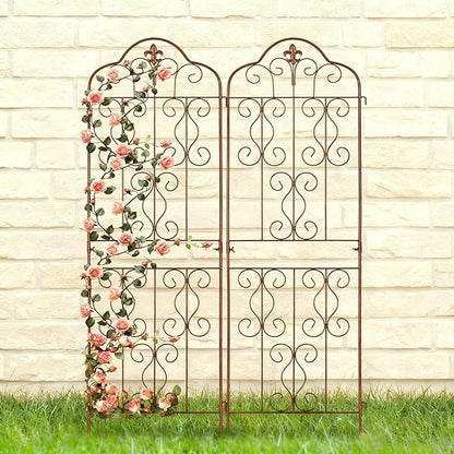 hogardeck 4 Packs 60 * 18 inch Metal Garden Trellis for Climbing Plants Outdoor,Heavy Duty,Gold Coating Rustproof Trellis for Rose, Vegetable, Flowers, Expandable,Perfect for Training Climbing Plants