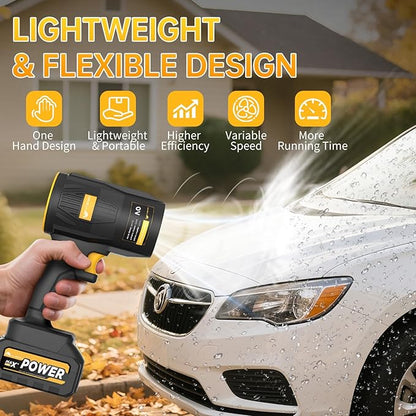 Electric Leaf Blower, KJBAO 21V Handheld Leaf Blower Cordless with 2 * 4000mAh Batteries and Charger,Turbo Jet Blower, Lightweight Leaf Blowers for Lawn Care Patio Cleaning Dark