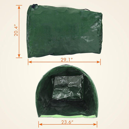 Gardzen 2-Pack 53 Gallon Dustpan-Type Yard Waste Bags, Reusable Heavy Duty Collapsible Garden Leaf Bags, Stand-Up Yard Waste Bin for Leaves, Lawn Debris & Grass Clippings, PE Material