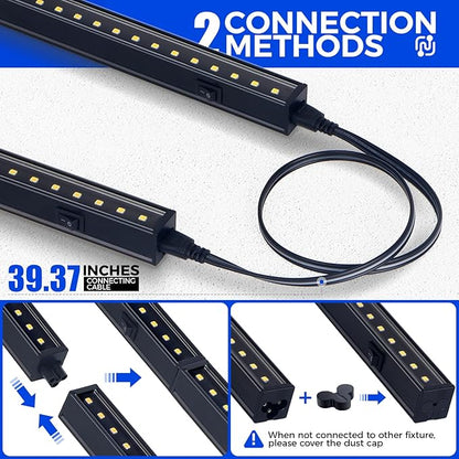 Barrina Plant Grow Lights, 5000K Full Spectrum Daylight White, T5 LED Grow Light Strips, 1ft Growing Lamp with Magnetic Bar, Plant Lights for Indoor Plants, Greenhouse, Black Cover, Linkable, 8 Packs