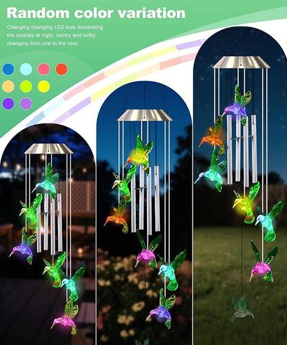 Nacome Wind Chimes for Outside: Tubes Memorial Wind Bell Birthday Gifts for Mom Mother Grandma Women Christmas,Yard Garden Decor Indoor/Outdoor(Hummingbird)
