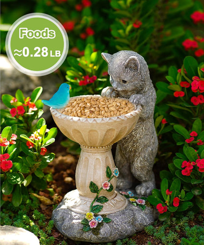 Nacome Solar Cat Garden Decor: Outdoor Statues Ornaments for Outside Decorations Yard Art Lawn Porch Patio Balcony - Christmas Birthday Gifts Choice for Mom Grandma Women Lover