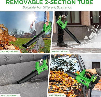Cordless Leaf Blower with 2× 6.0Ah Batteries and Charger, 540CFM/170MPH Battery Powered Leaf Blower, 6 Speeds, Lightweight Electric Leaf Blowers for Lawn Care, Patio, Dust and Leaves Cleaning 2025