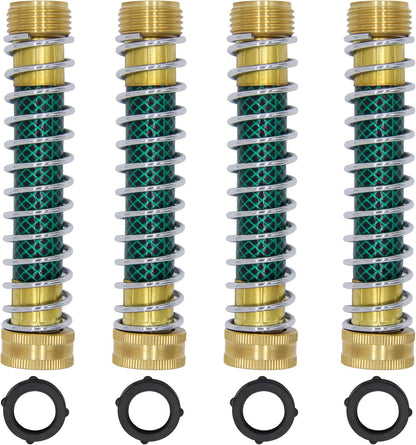 Garden Hose Extension Adapter, Hose Kink Protector with Coil Spring, 4 Pack