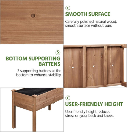 Yaheetech 2pcs Raised Garden Bed 48x24x30in Elevated Wooden Horticulture Planter Box with Legs Standing Growing Bed for Gardening/Backyard/Patio/Balcony, Dark Brown