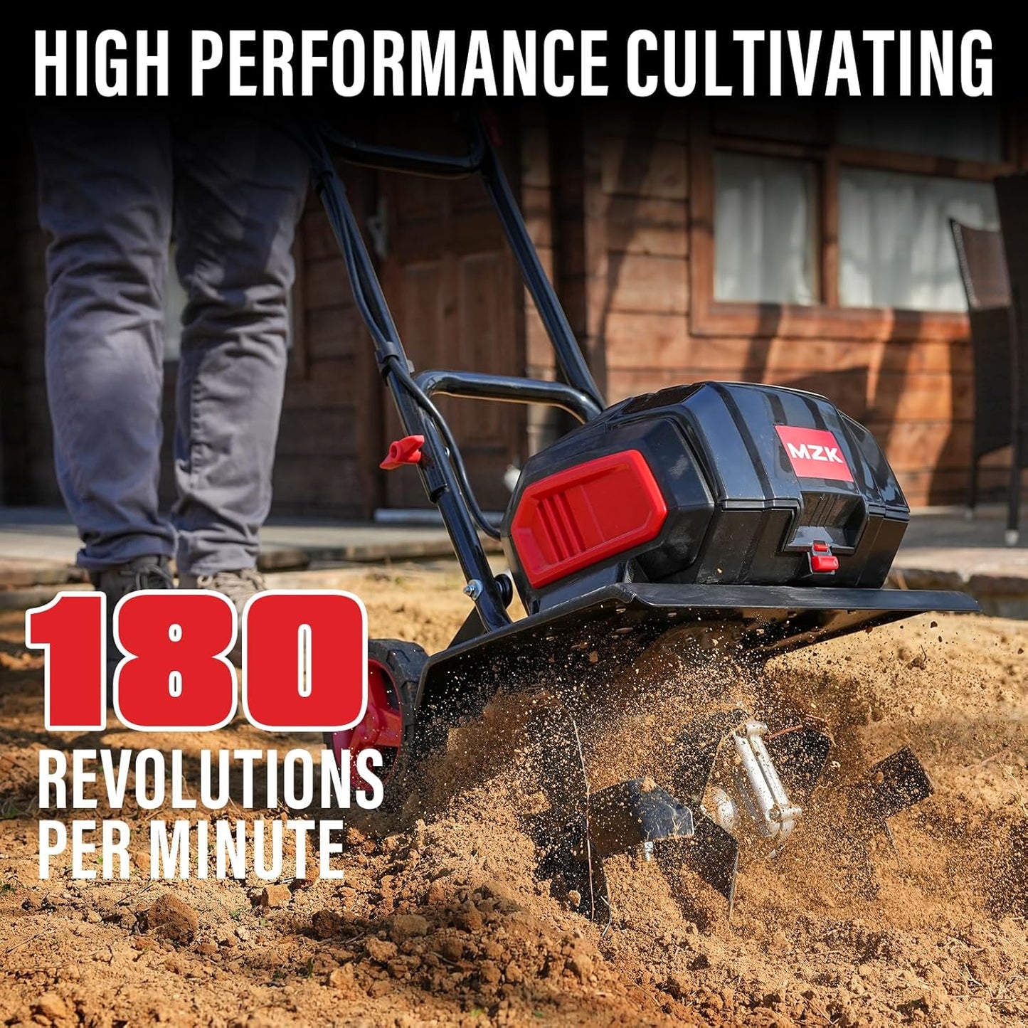 MZK 40V 12-inch Cordless Garden Tiller, 12In Width and 8.6In Depth Garden Rototiller,Battery Powered Garden Cultivator for Lawn/Gardening/Soil Cultivation(2 * 4.0Ah Battery&Charger Included),TC12D02