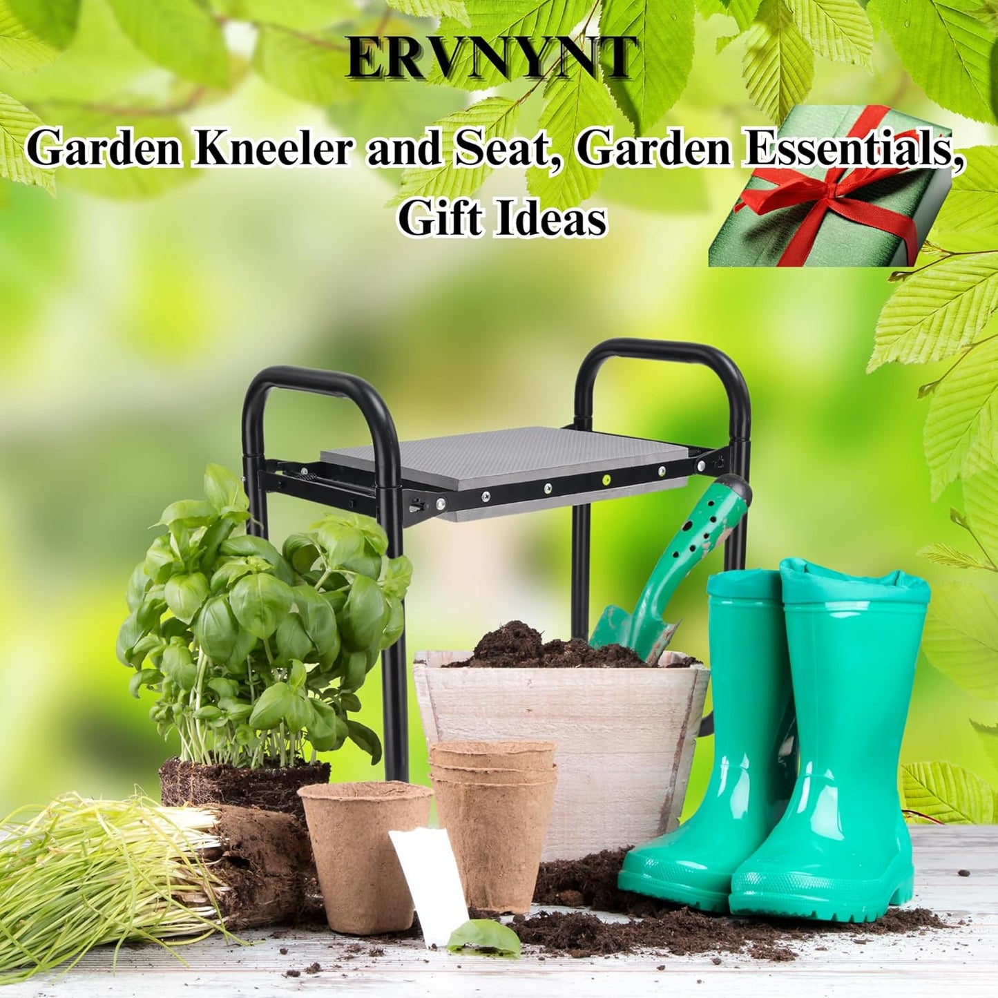 Padded Foldable Garden Kneeler and seat, Sturdy-2 in 1 Garden Stool with Cushion, Portable Gardening Tool for Outdoor use，Ergonomic Stool for Gardening with Durable Support,