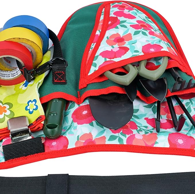 KUNN Garden Tool Belt - Adjustable Tool Organizer Belt Pouch Multi-Purpose Pocket for Gardening,Plumbing,Florists,DIY