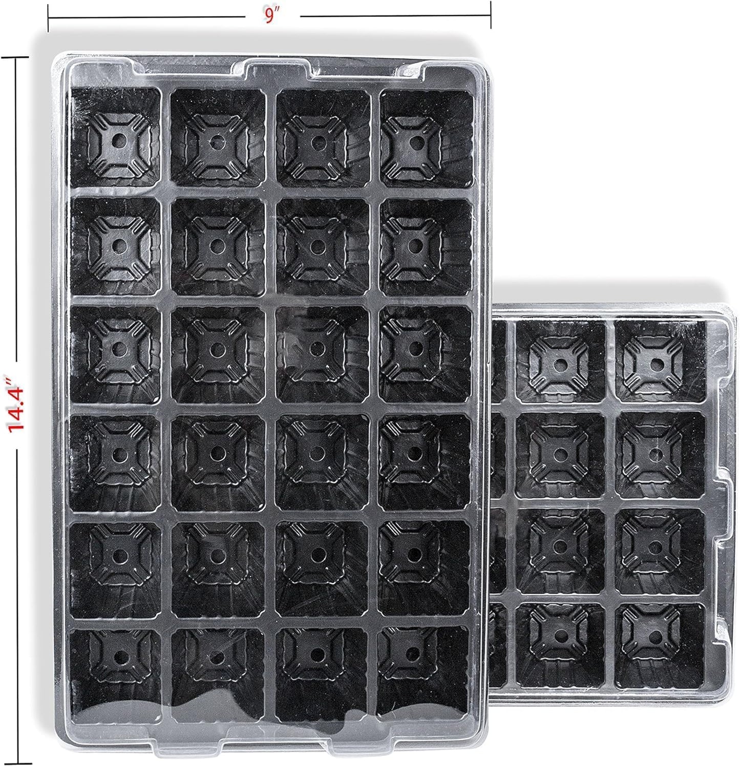 LOVEDAY 10 Pack -240 Cells -24 Grow Trays with Humidity Dome and Cell Insert - Mini Propagator for Seed Starting and Growing Healthy Plants Durable Reusable and Recyclable
