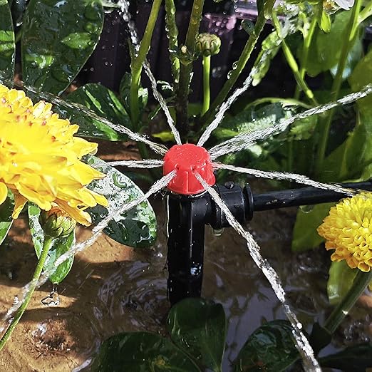 30 Pcs Easy-Connect Drip Emitters for 1/4 inch Drip Irrigation Tubing,Adjustable 360 Degree Water Flow Drip Irrigation Emitters Irrigation Drip Heads Irrigation Drippers for Garden Flower Plant