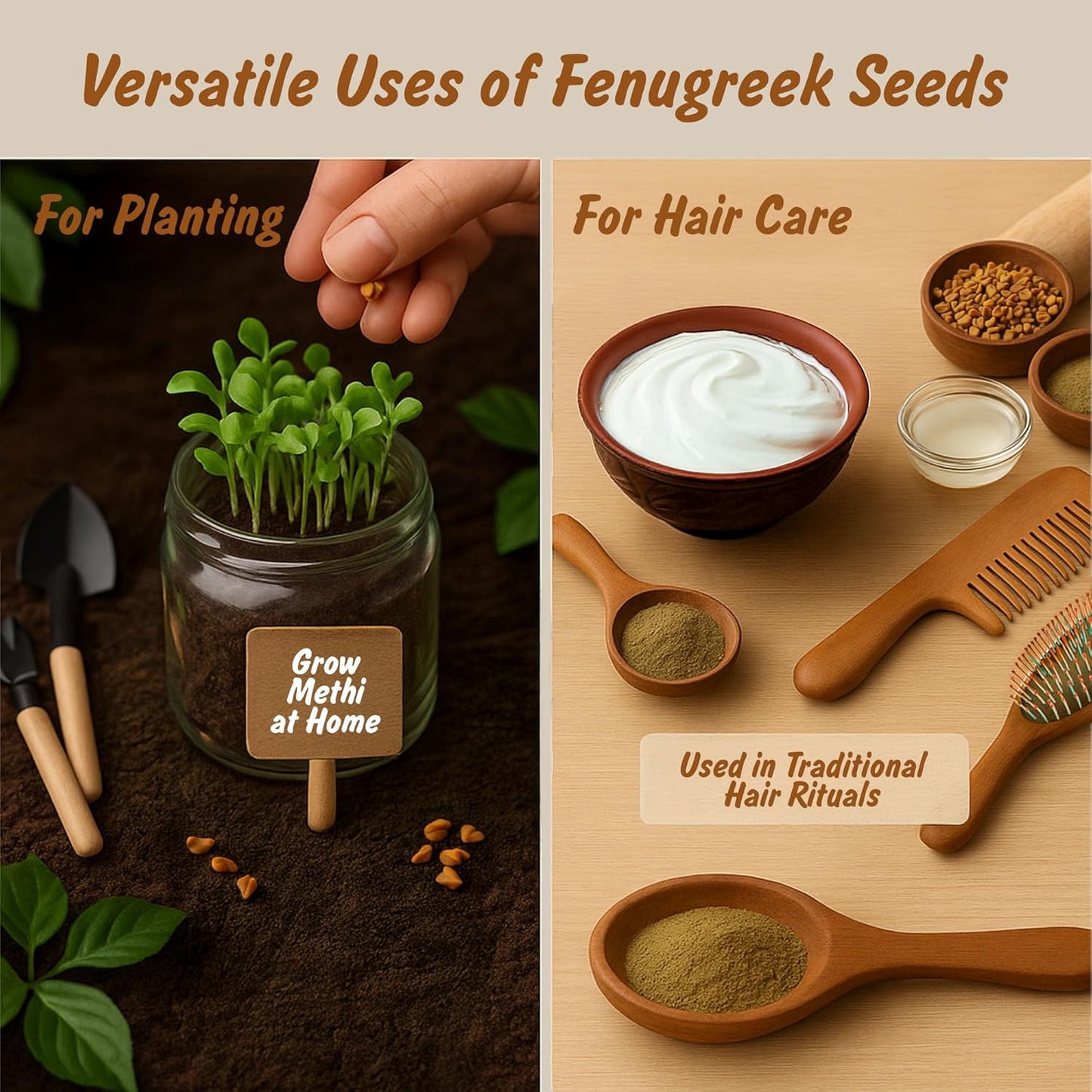 USDA Organic Fenugreek Seeds, Lab Tested for Heavy Metals, Resealable 8 oz Pouch, Methi, Semillas de Fenogreco