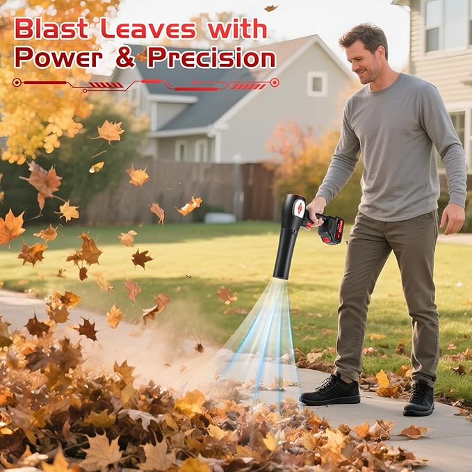 Leaf Blower Cordless with Battery and Charger, 1000,000 RPM,One-Touch Lock Mode, Lightweight Handheld Design,Blower for Patio Cleaning,car Blowing Water, Blowing Leaves and Dust