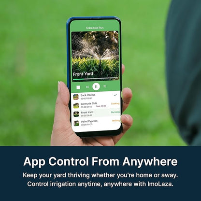 ImoLaza 4-Zone Indoor Smart WiFi Sprinkler System Controller, Easy Install Irrigation Timer for Lawn & Garden, Water-Saving Automatic Sprinkler Timer/Controller with Mobile App, Compatible with Alexa