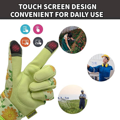 Thorn Proof&Puncture Resistant Gardening Gloves with Grip,Garden Gloves for Women, Leather Work Gloves,Gifts