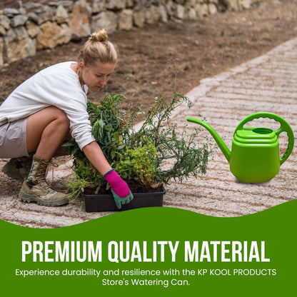 KP KOOL PRODUCTS 2 Liter Green Watering Can – Plastic Garden & Indoor Plant Waterer – Durable Easy Pour Spout – Lightweight Gardening Tool for Flowers, Herbs, Lawn & Outdoor Use – 1 Pack