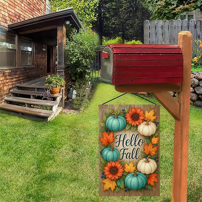 Garden Flags 12x18 Inch Halloween Garden Flag Double-Sided Pumpkin Sunflower Fall Decorations Outdoor Yard Sign Trick or Treat Porch Lawn Decor Autumn Seasonal Banner