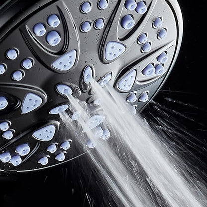 AquaDance Antimicrobial/Anti-Clog High-Pressure 6-setting Hand Shower with Nozzle Protection from Growth of Mold, Mildew & Bacteria for Stronger Shower! - Sunset Blue