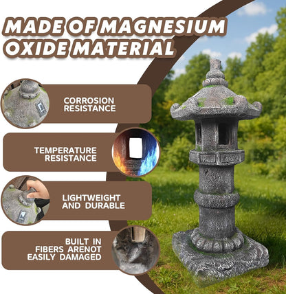 Solar-Powered Pagoda Lamp