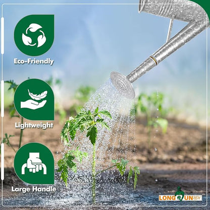 Galvanized Iron Watering Can for Indoor Plants, Oval Watering Cans for House Plant Garden Flower, Long Spout Water Can for Outdoor Watering Plants 9.46L 2.5 Gallon