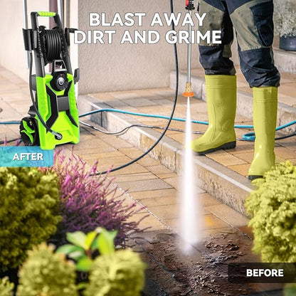 5000PSI Pressure Cleaner 4.0 GPM Adjustable Pressure,4.0 GPM Power Cleaner with Foam Cannon,4 Nozzles,33FT Hose and 500ml Soap Bottle for Home/Cars/Driveways/Patios/Fences(Blue)