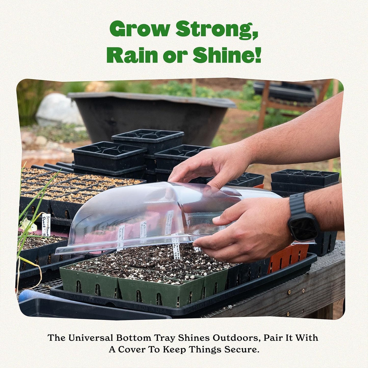 Epic Gardening Reusable Universal Bottom Tray - Epic 1020 Universal Bottom Tray - 10 Trays - Easy Watering Seed Starting Trays - Gardener Friendly Plant Trays for Seedlings | UV-Treated BPA-Free