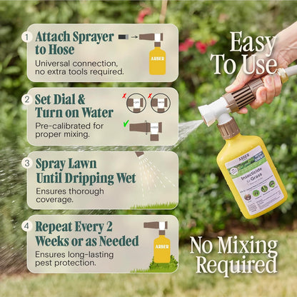 Organic Insecticide for Lawns, Trees & Shrubs – 16oz Ready-to-Spray – Lawn Insect Killer for Grubs, Armyworms & Beetles – Gentle on Grass, People & Pets – Outdoor Bug Spray for Lawn Yard Pest Control