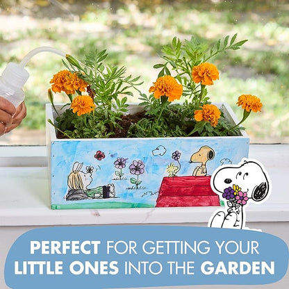 Garden Republic Jr Peanuts Paint & Plant Flower Growing Kit for Kids -Birthday Crafts Gifts for Girls & Boys, Fun Children Gardening Kits