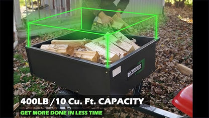 Yard Commander - 400LB Heavy Duty Tow Behind ATV Trailer Steel Dump Cart - 10-Cubic Feet Capacity - Garden Utility Trailer - Trailers with Removable Tailgate for Riding Lawn Mower Tractor