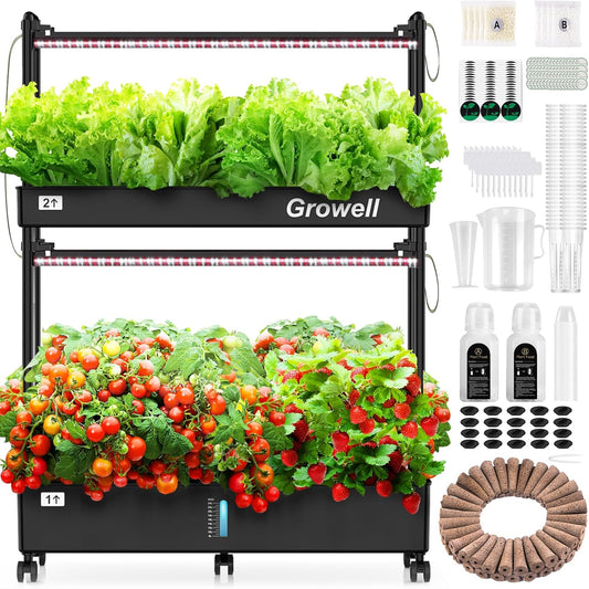 Hydroponics Growing System Kit, 60 Pods Vertical Indoor Garden with LED Grow Light, Auto Circulating Water System & WiFi Smart Plug, Indoor Gardening System for Vegetable Fruit Herb