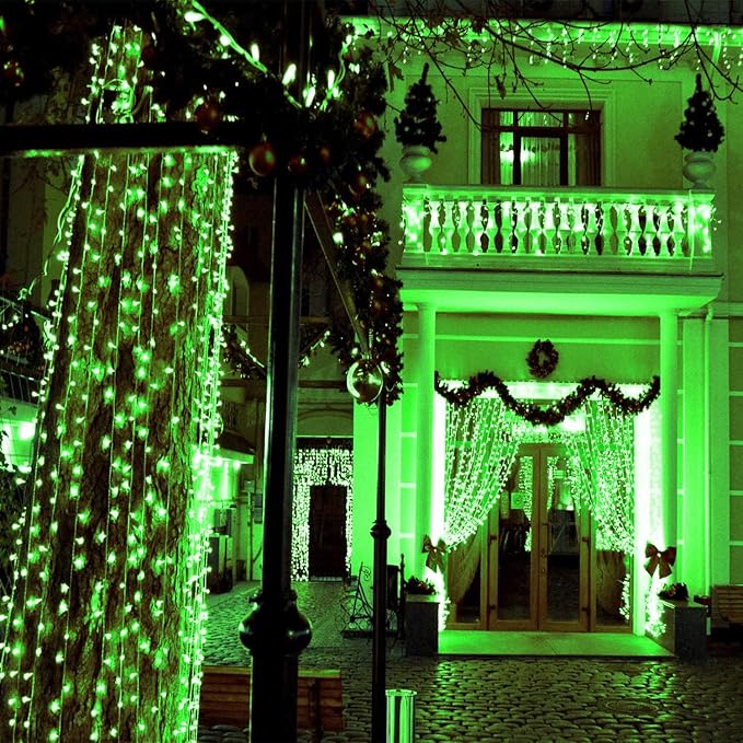 Red to Green Color Changing String Lights, 200LED Christmas String Lights for Outdoor&Indoor, 11 Modes Christmas Tree Lights Clear Wire Fairy Lights with Memory & Remote & Timer for St. Patrick's Day